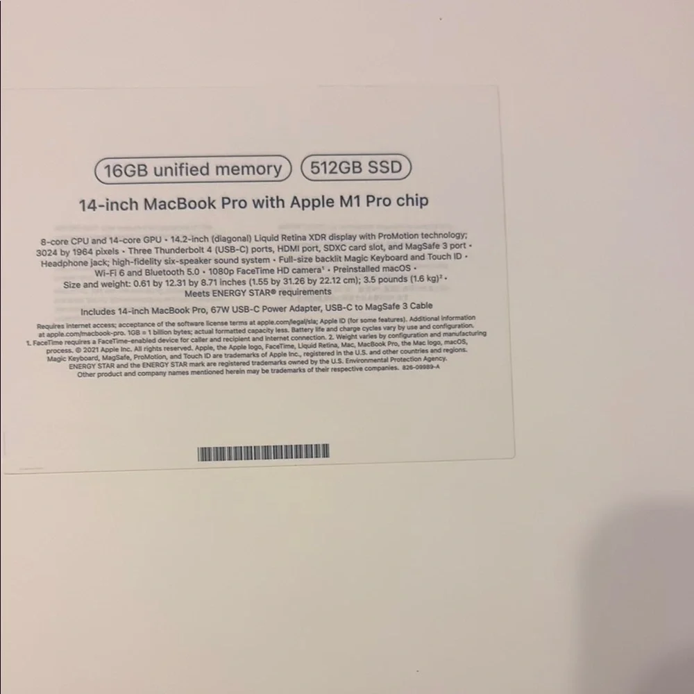 Apple 14-inch MacBook Pro EMPTY BOX